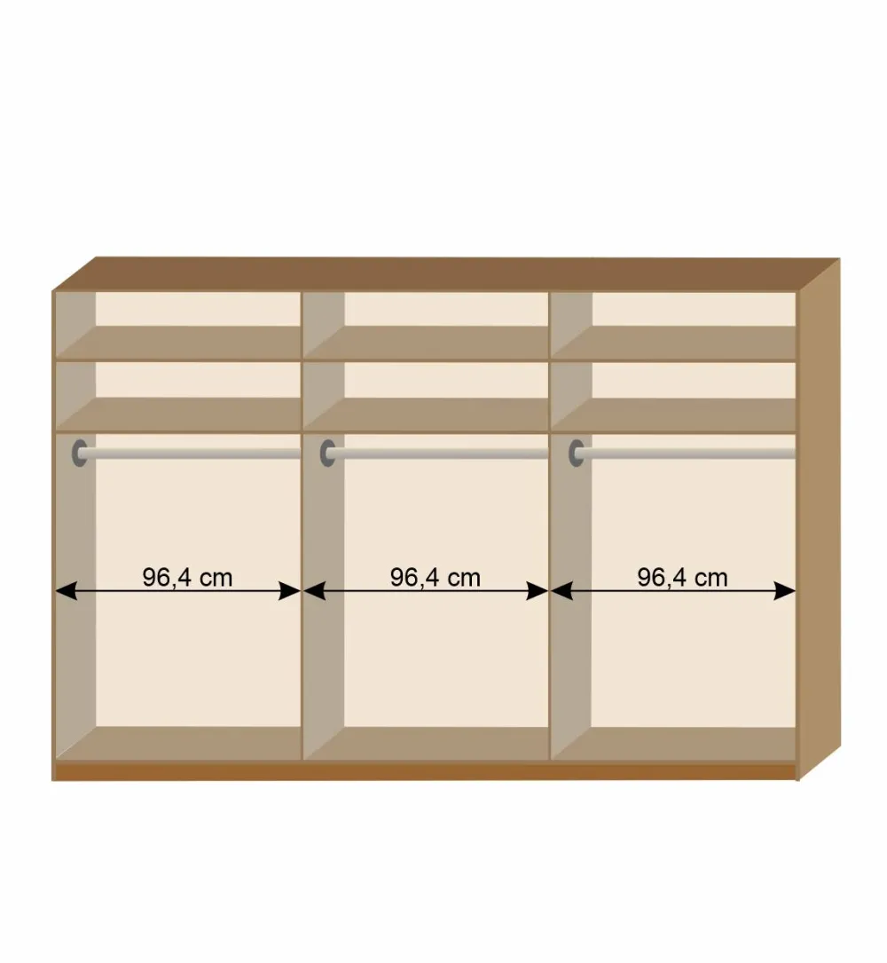 Wohnen Massivholzmöbel|Kleiderschränke*Schwebetürenschrank in Kernbuche & Beige - Krofun