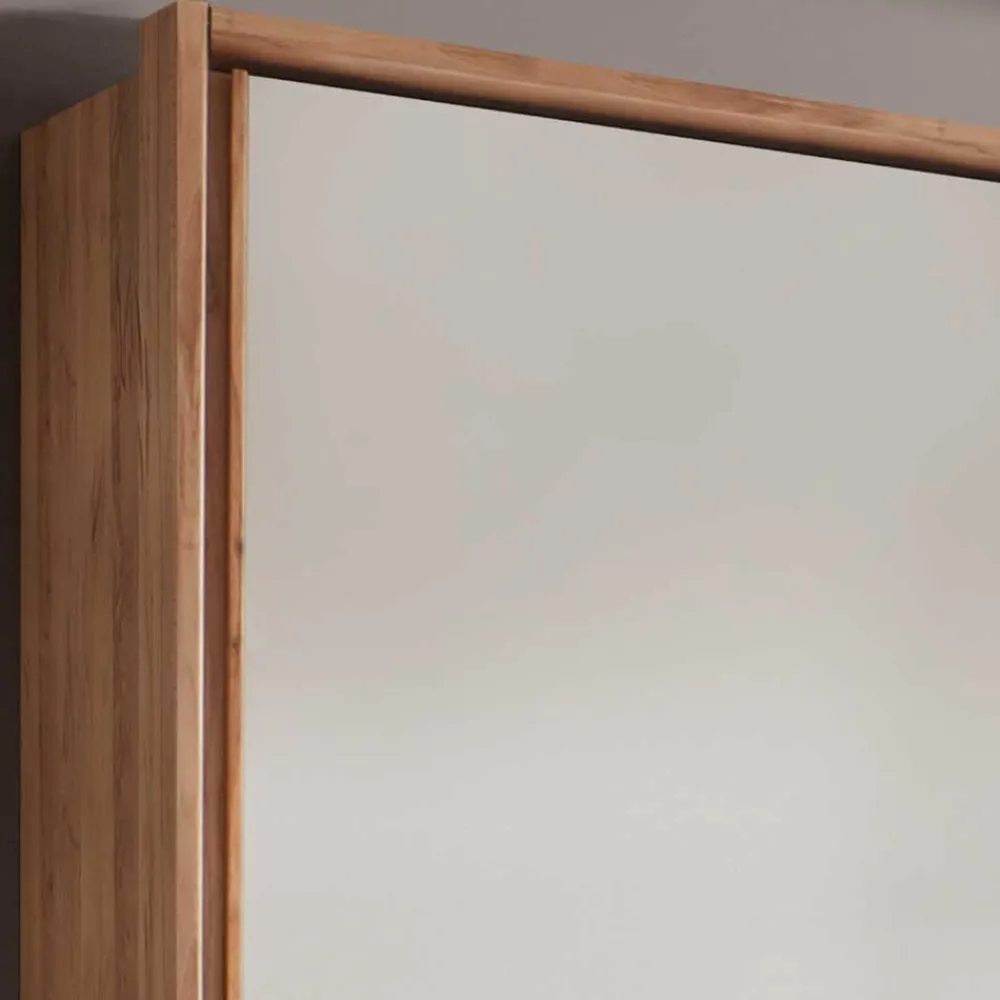 Wohnen Massivholzmöbel|Kleiderschränke*Schwebetürenschrank in Kernbuche & Beige - Krofun