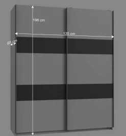 Wohnen Schwebetürenschrank mit Metallgriffen - Malente