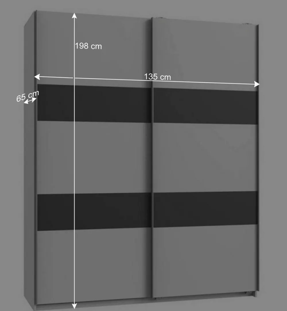 Wohnen Schwebetürenschrank mit Metallgriffen - Malente