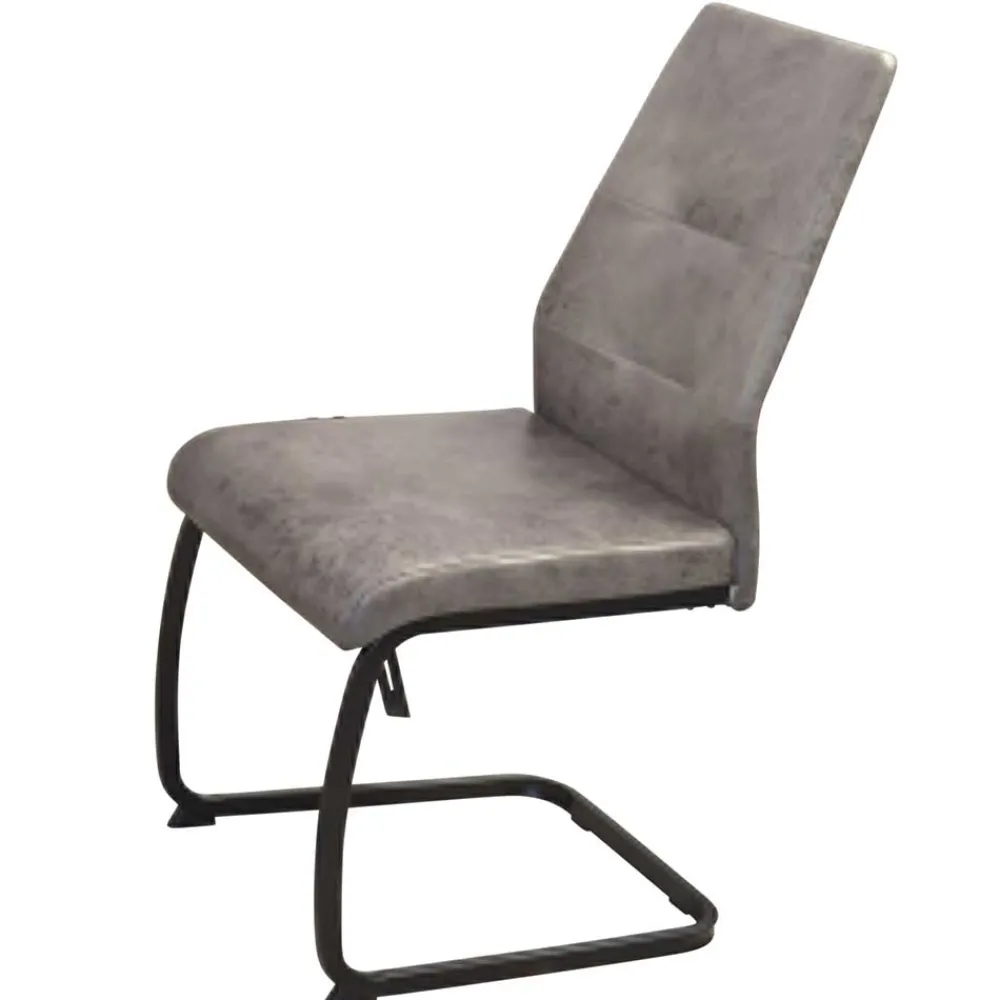 Wohnen Schwarze Möbel|Graue Möbel*Schwingstühle in Grau & Schwarz - Medeos (4er Set)