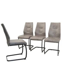 Wohnen Schwarze Möbel|Graue Möbel*Schwingstühle in Grau & Schwarz - Medeos (4er Set)