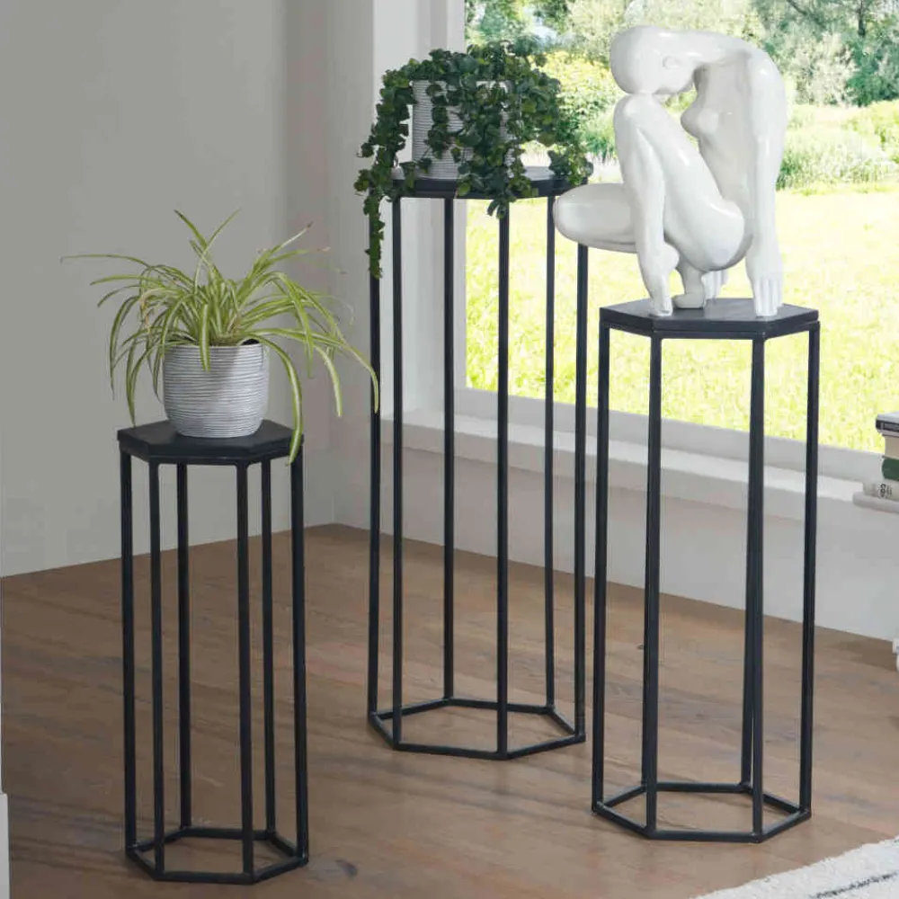 Wohnen Telefontische*Sechseckige Beistelltische 3-Satz - Lombadossa (dreiteilig)