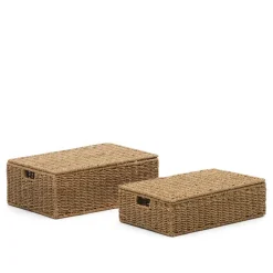 Wohnen Seegras Kisten mit Deckel - Hedi (zweiteilig)