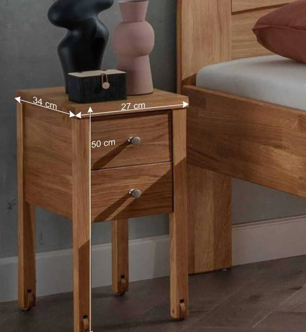 Wohnen Naturholzmöbel|Betten*Senioren-Einzelbett aus Wildeiche Massivholz - Issiaco