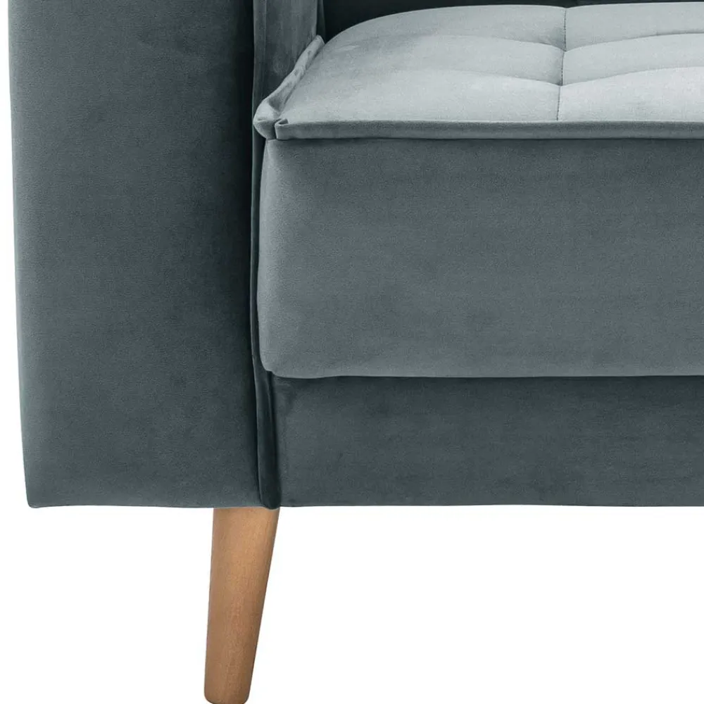 Wohnen Sessel aus Samtvelours in Blaugrau - Lymeca