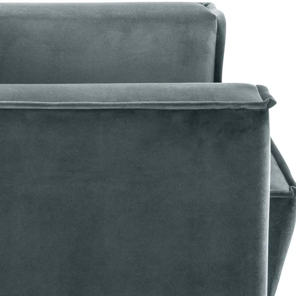 Wohnen Sessel aus Samtvelours in Blaugrau - Lymeca