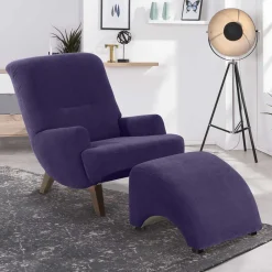 Wohnen Braune Möbel|Sessel & Hocker*Sessel aus Velours in Violett - Cregorian