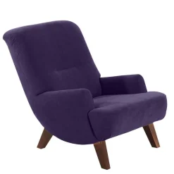 Wohnen Braune Möbel|Sessel & Hocker*Sessel aus Velours in Violett - Cregorian