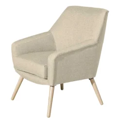 Wohnen Retro Möbel|Sessel & Hocker*Sessel in Beige und Buche Natur - Vareika