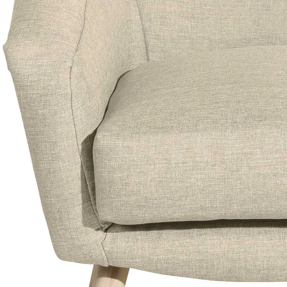 Wohnen Retro Möbel|Sessel & Hocker*Sessel in Beige und Buche Natur - Vareika