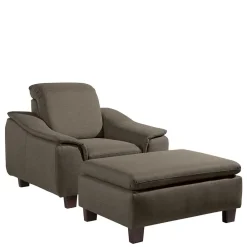 Wohnen Sessel & Hocker|Sessel*Sessel in Beigegrau und Nussbaum - Abecra