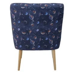 Wohnen Retro Möbel|Sessel*Sessel in Blau mit Planeten und Sternen - Marcs