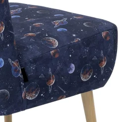 Wohnen Retro Möbel|Sessel*Sessel in Blau mit Planeten und Sternen - Marcs