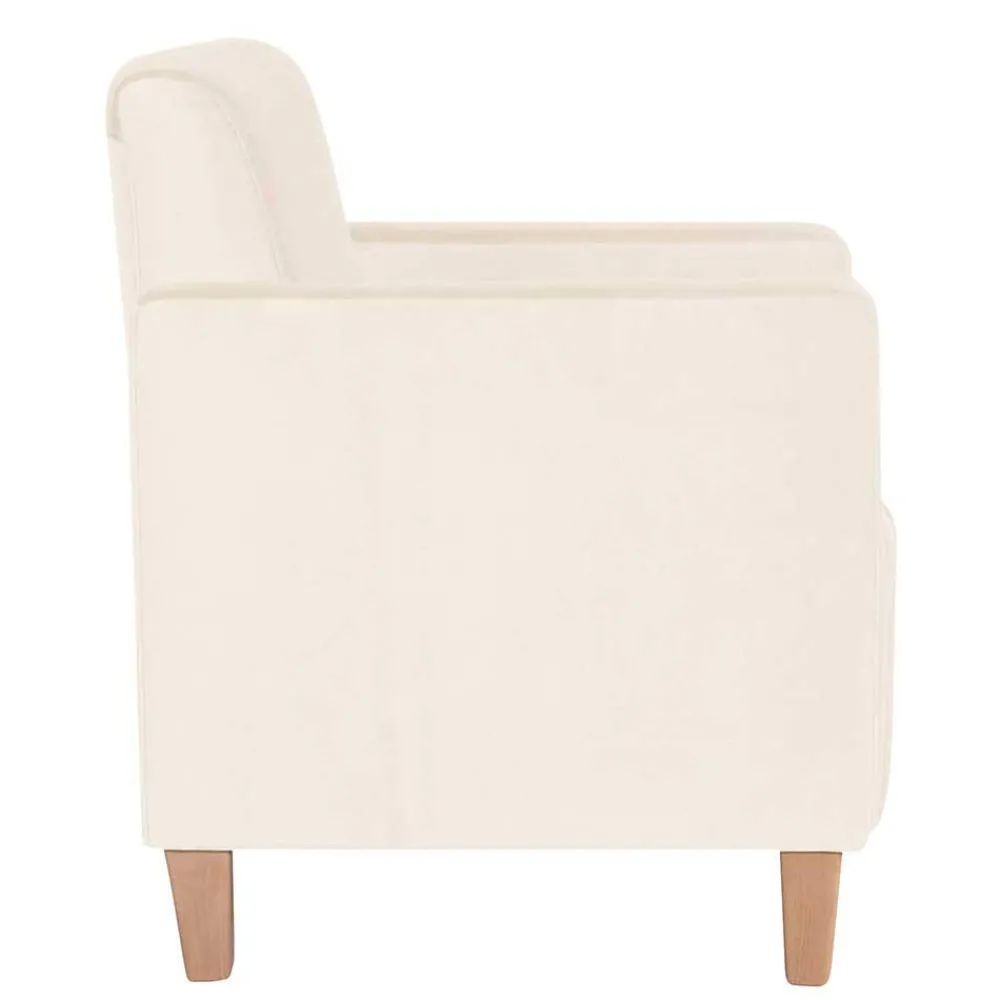 Wohnen Sessel in Cremeweiß Samtvelours - Roger