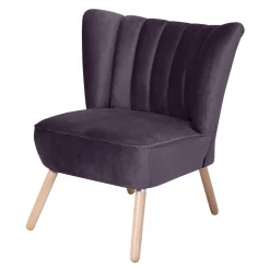 Wohnen Sessel in Dunkellila und Buche Natur - Zunil
