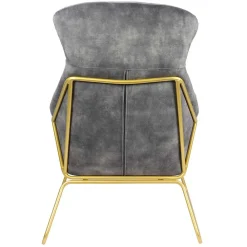 Wohnen Graue Möbel|Sessel & Hocker*Sessel in Grau Samtvelours & Messing Metall - Henrics