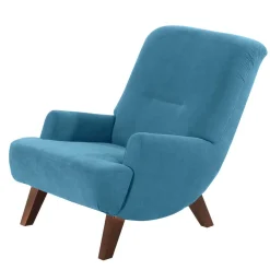 Wohnen Braune Möbel|Sessel*Sessel in Petrol Veloursbezug - Frunz