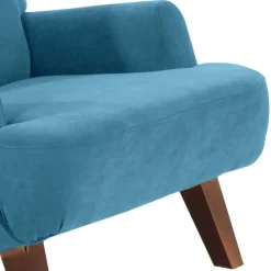 Wohnen Braune Möbel|Sessel*Sessel in Petrol Veloursbezug - Frunz