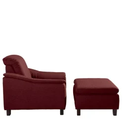 Wohnen Sessel in Rot und Nussbaum Braun - Capital