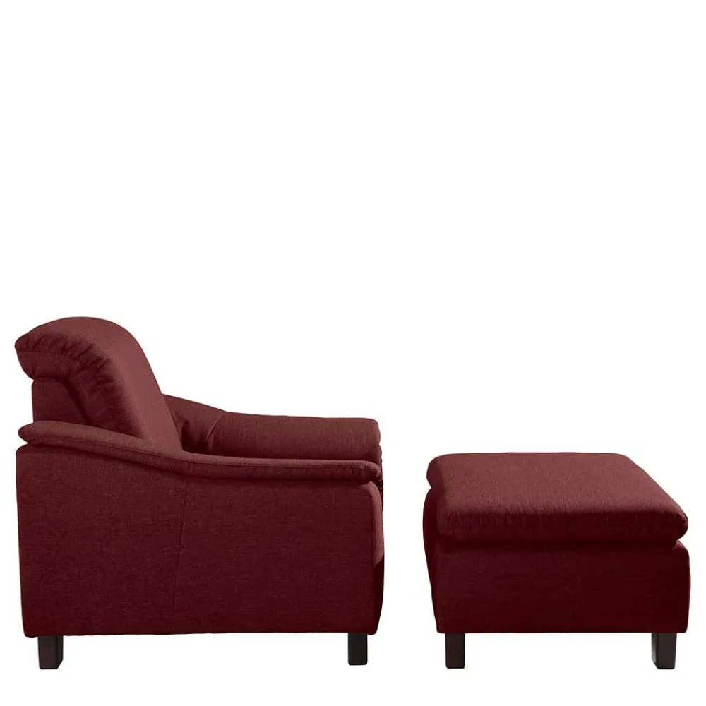 Wohnen Sessel in Rot und Nussbaum Braun - Capital