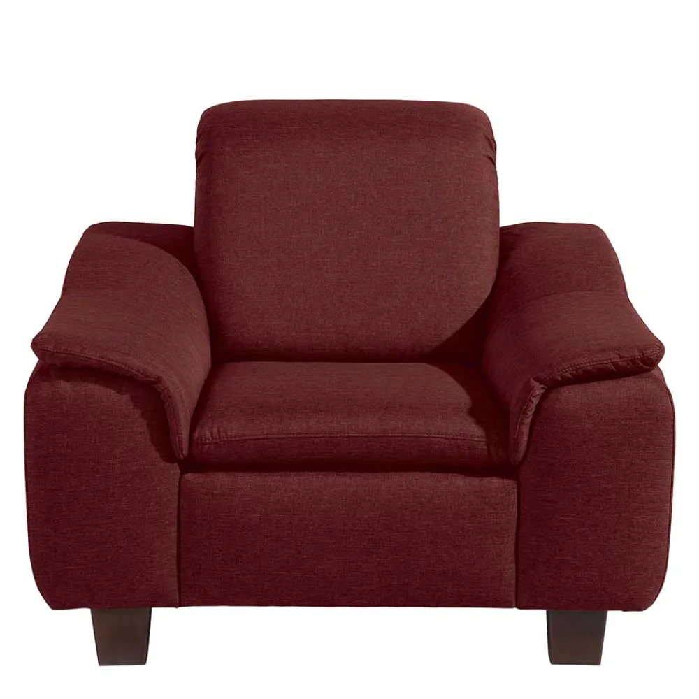 Wohnen Sessel in Rot und Nussbaum Braun - Capital