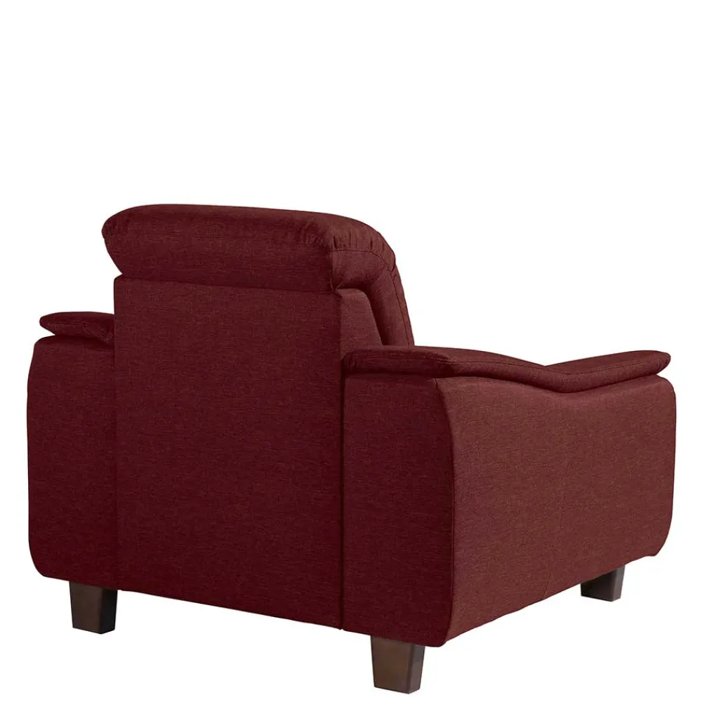 Wohnen Sessel in Rot und Nussbaum Braun - Capital