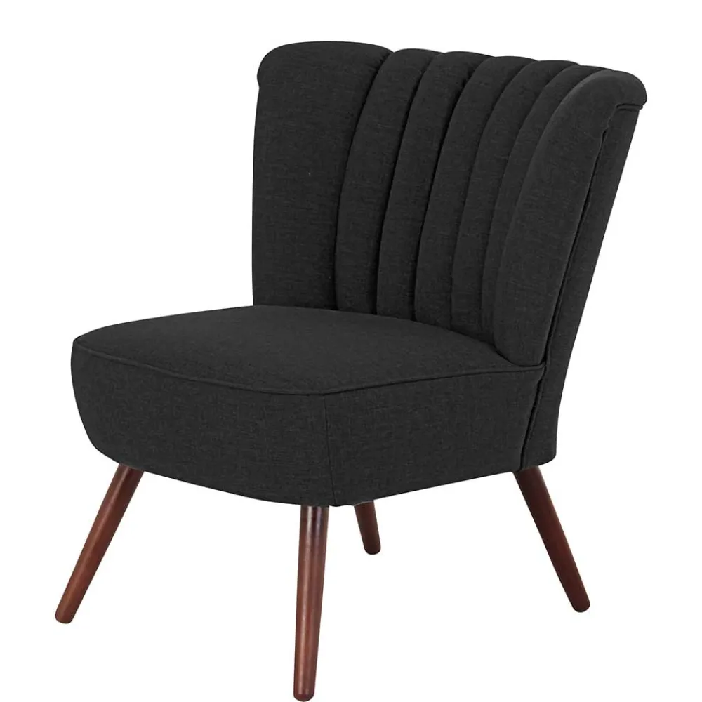 Wohnen Sessel in Schwarz und Nussbaum - Nastasia