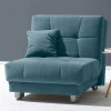 Wohnen Sofas|Sofa*Sessel mit Schlaffunktion in Petrol & Alu - Samuele