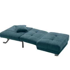 Wohnen Sofas|Sofa*Sessel mit Schlaffunktion in Petrol & Alu - Samuele