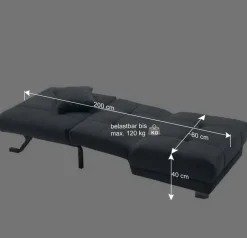 Wohnen Sofas|Sofa*Sessel mit Schlaffunktion in Petrol & Alu - Samuele