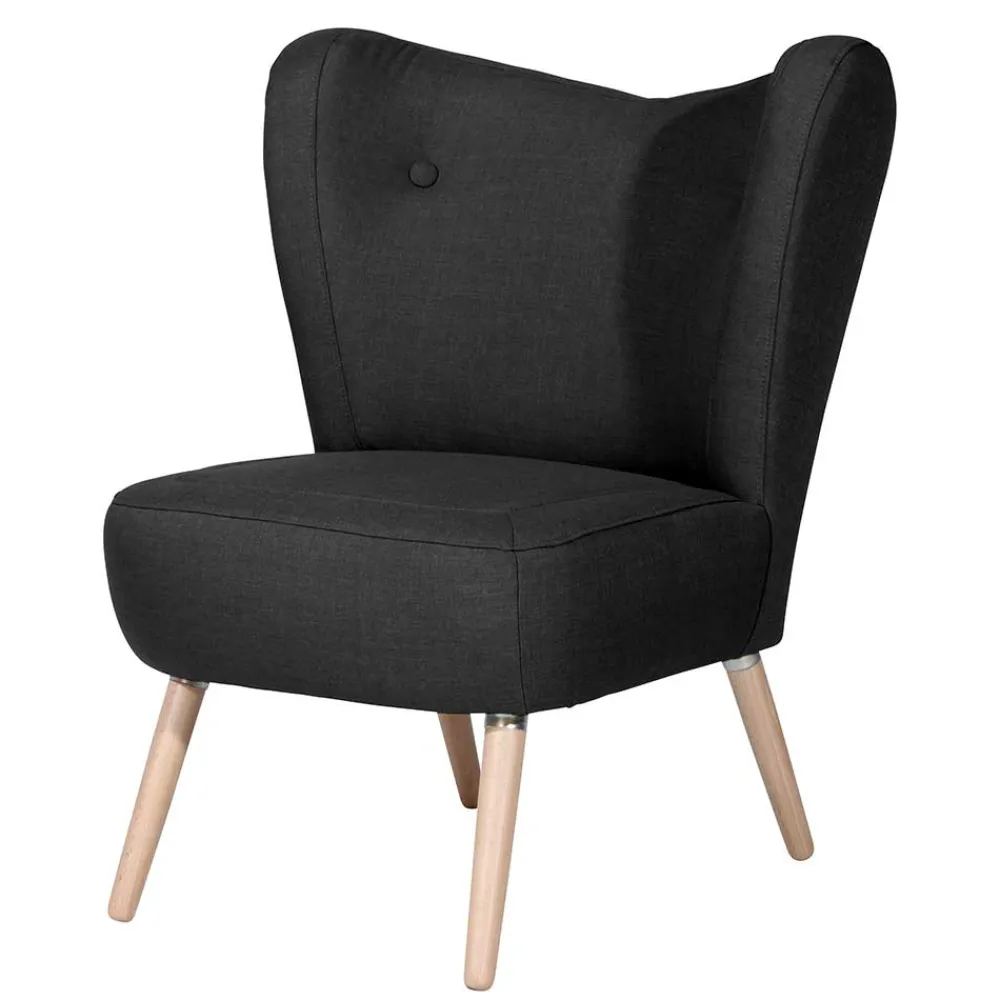 Wohnen Sessel ohne Armlehnen in Schwarz Stoff - Oase