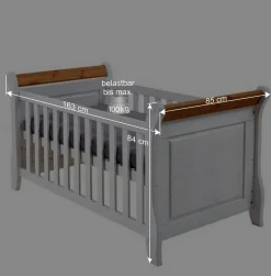 Wohnen Set Babybett & Wickelkommode - Sibiuta I (dreiteilig)