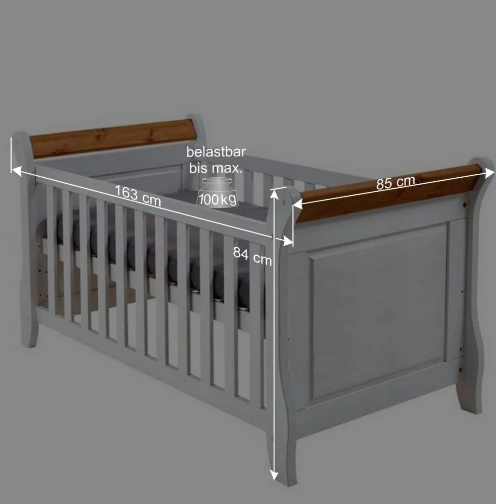 Wohnen Set Babybett & Wickelkommode - Sibiuta I (dreiteilig)