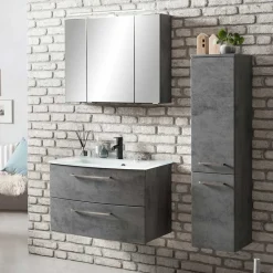 Wohnen Set Badezimmermöbel stehend oder hängend - Dastroz (dreiteilig)