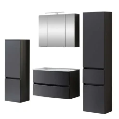 Wohnen Glasmöbel|Badezimmer Komplett*Set Badmöbel hängend oder stehend - Natarivos (vierteilig)