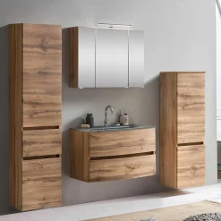 Wohnen Badezimmer Komplett*Set Badmöbel in Holz Optik - Neuzera (vierteilig)