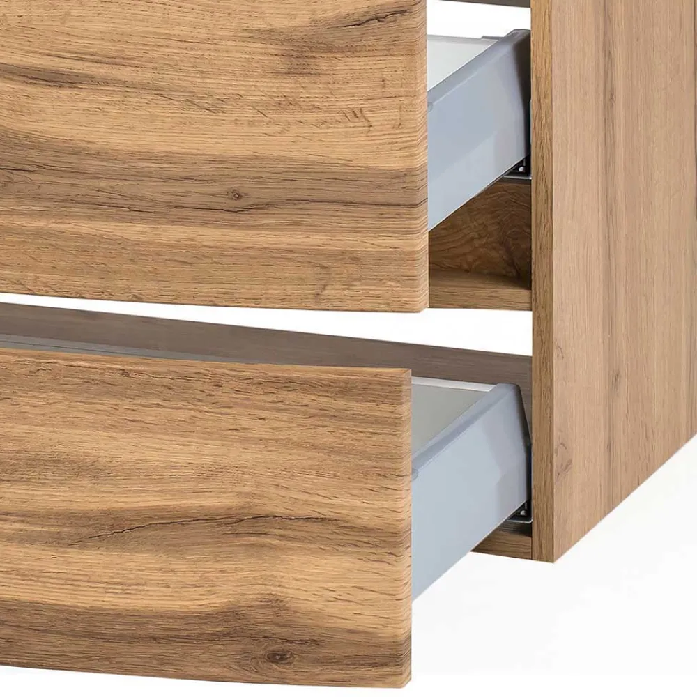 Wohnen Badezimmer Komplett*Set Badmöbel in Holz Optik - Neuzera (vierteilig)