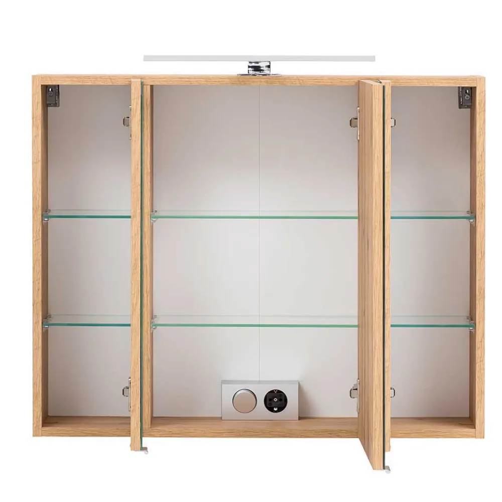 Wohnen Badezimmer Komplett*Set Badmöbel in Holz Optik - Neuzera (vierteilig)