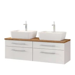 Wohnen Badezimmer Komplett*Set Bad-Möbel mit Doppelwaschtisch - Enwicos (dreiteilig)