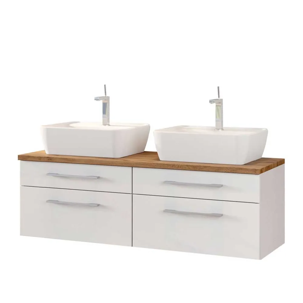 Wohnen Badezimmer Komplett*Set Bad-Möbel mit Doppelwaschtisch - Enwicos (dreiteilig)