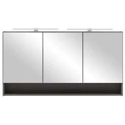 Wohnen Graue Möbel|Glasmöbel*Set Badmöbel mit Doppel-Waschtisch - Breznia (dreiteilig)