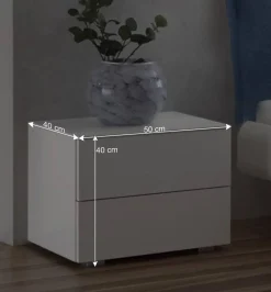 Wohnen Set Bettgestell mit Nachtkommoden - Gregoriano (dreiteilig)