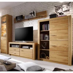 Wohnen Wohnzimmerschränke|Wohnwände*Set Design Wohnwand aus Asteiche - Landuva (vierteilig)