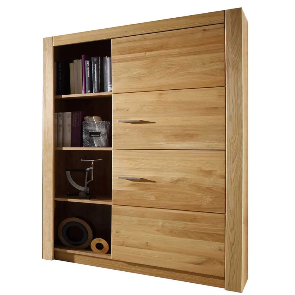 Wohnen Wohnzimmerschränke|Wohnwände*Set Design Wohnwand aus Asteiche - Landuva (vierteilig)