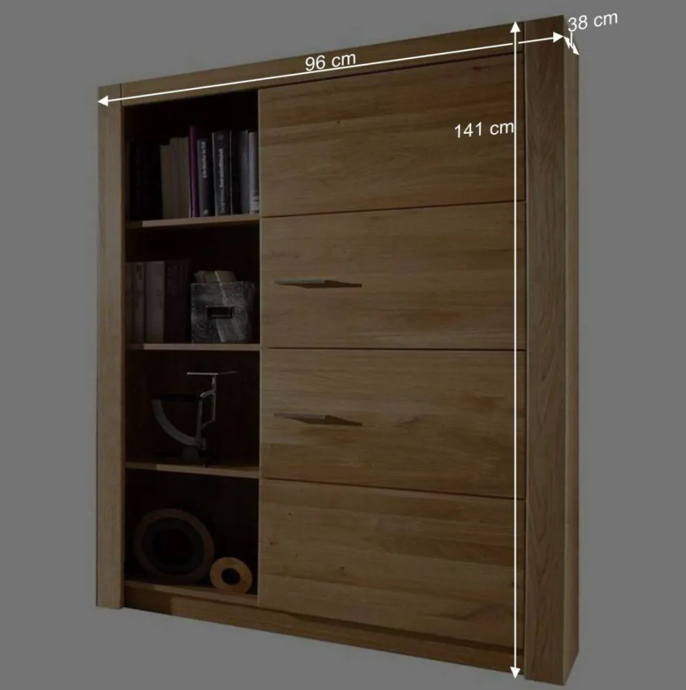 Wohnen Wohnzimmerschränke|Wohnwände*Set Design Wohnwand aus Asteiche - Landuva (vierteilig)