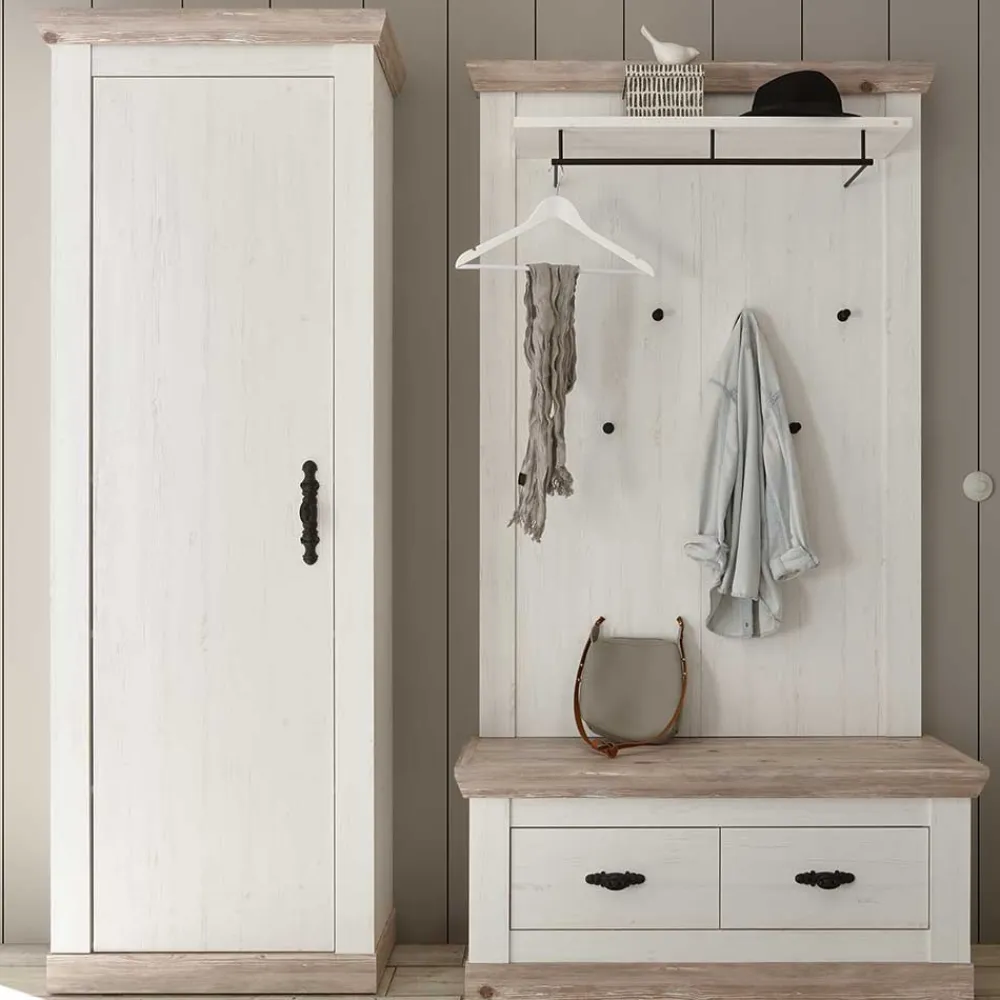 Wohnen Set Dielen Ausstattung mit Schrank - Nedita (dreiteilig)