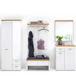 Wohnen Set Dielen Möbel Kombi mit LED - Nusenia (fünfteilig)