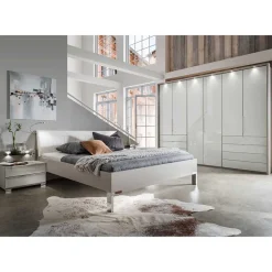 Wohnen Set Doppelbett & Schrank - Nino (vierteilig)