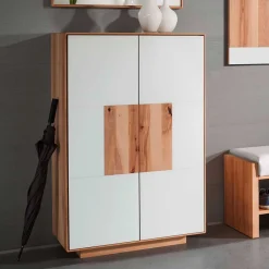 Wohnen Set Flurmöbel in Weiß Kernbuche - Mandrey (fünfteilig)